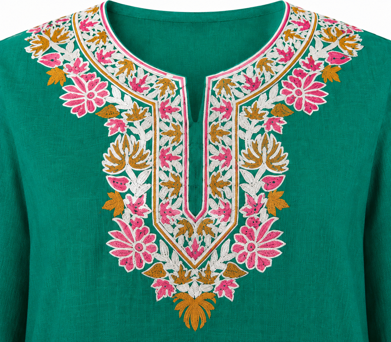 Kashmir Aari cotton Co-Ord Set | Dark Teal